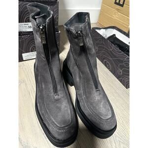 Homers Crosta Lavagna Front Zip Suede Pull On Platform Boots Size 11 Gray
